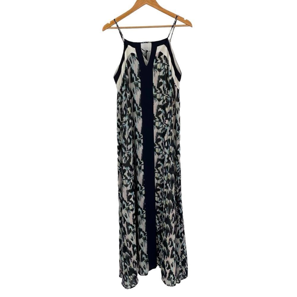 Adelyn Rae navy white print maxi dress size medium